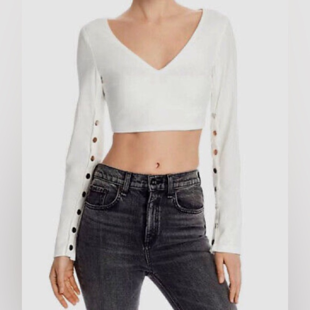 Tiger Mist White Crop Top